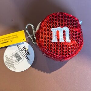 NWT red sequence M&M coin purse